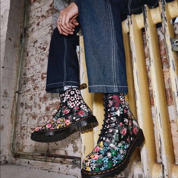 Dr. Martens 1460 Floral Mashup Boot - Picture 3 of 9